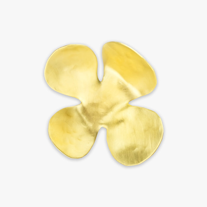 handmade 'blume' flower ring in gold colour by dora haralambaki