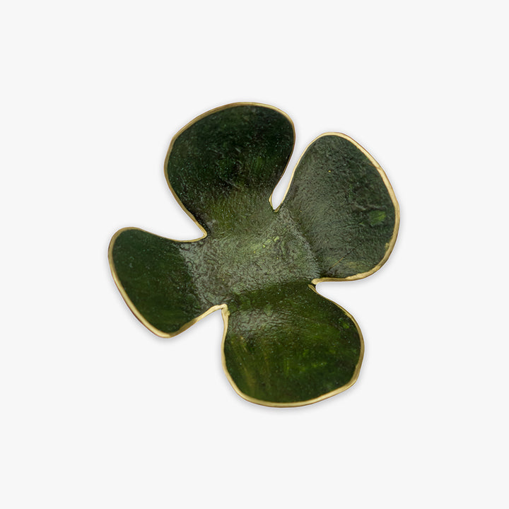 handmade 'blume' flower ring - green by dora haralambaki