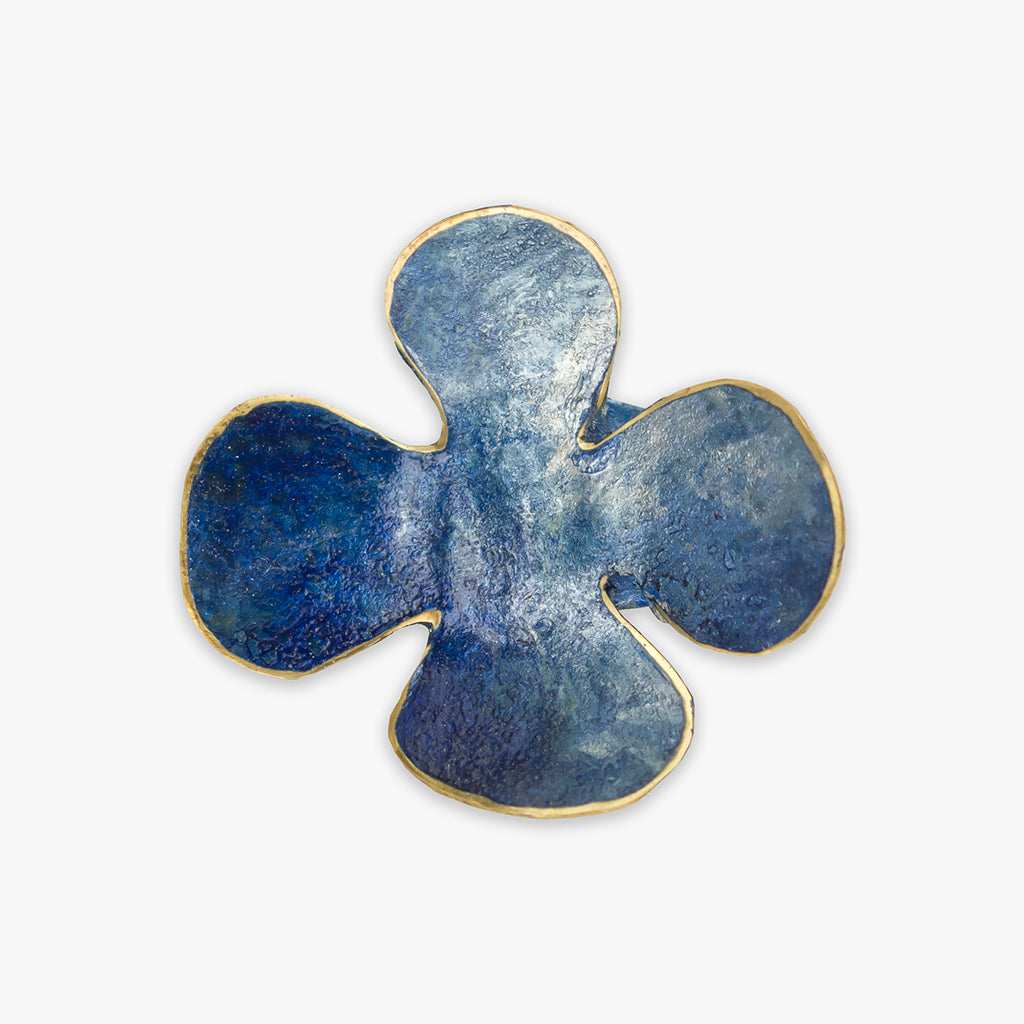 handmade 'blume' flower ring - light blue by dora haralambaki