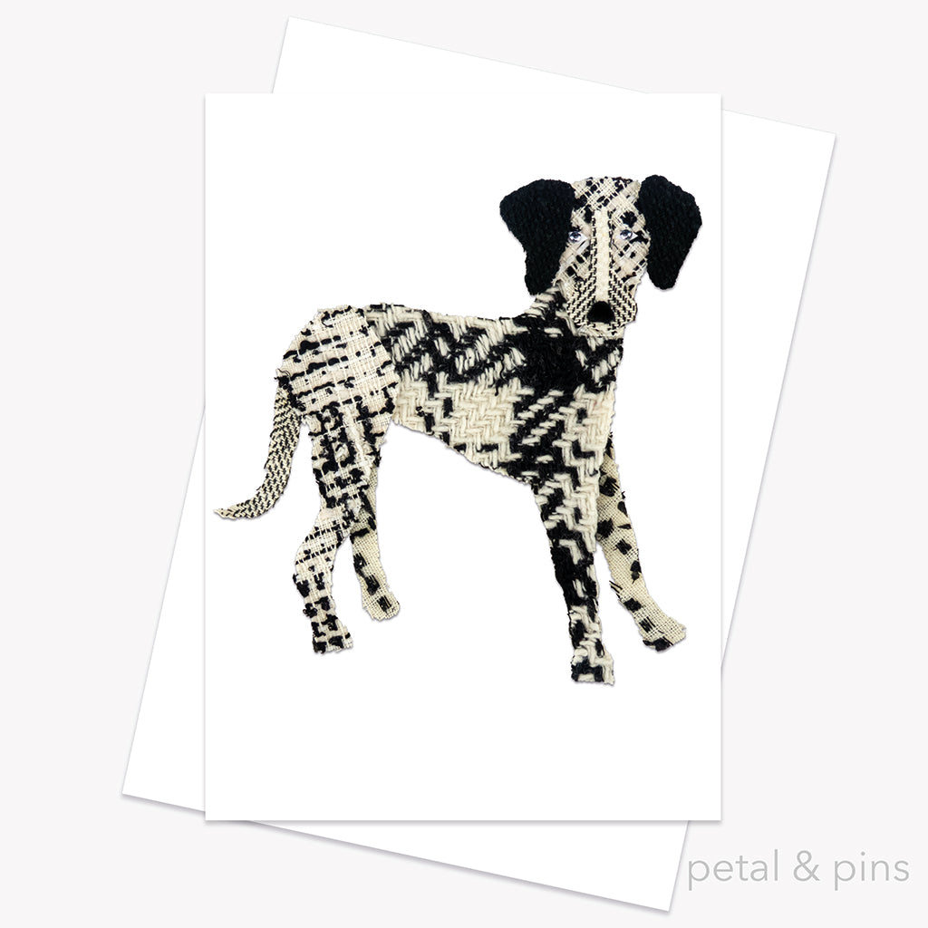 dalmatian dog greeting card from the Tweed Menagerie by petal & pins