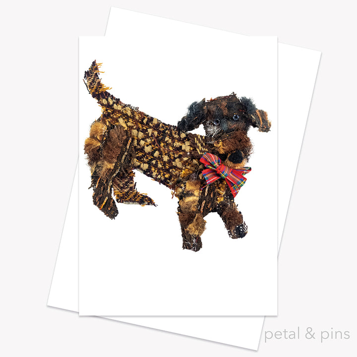 dachshund dog greeting card from the Tweed Menagerie by petal & pins