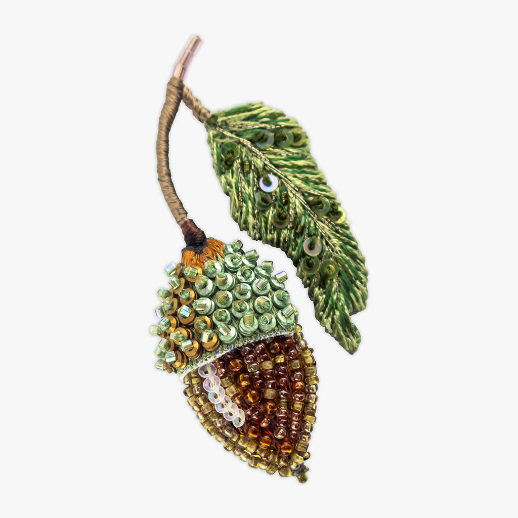 acorn embellished brooch pin by trovelore